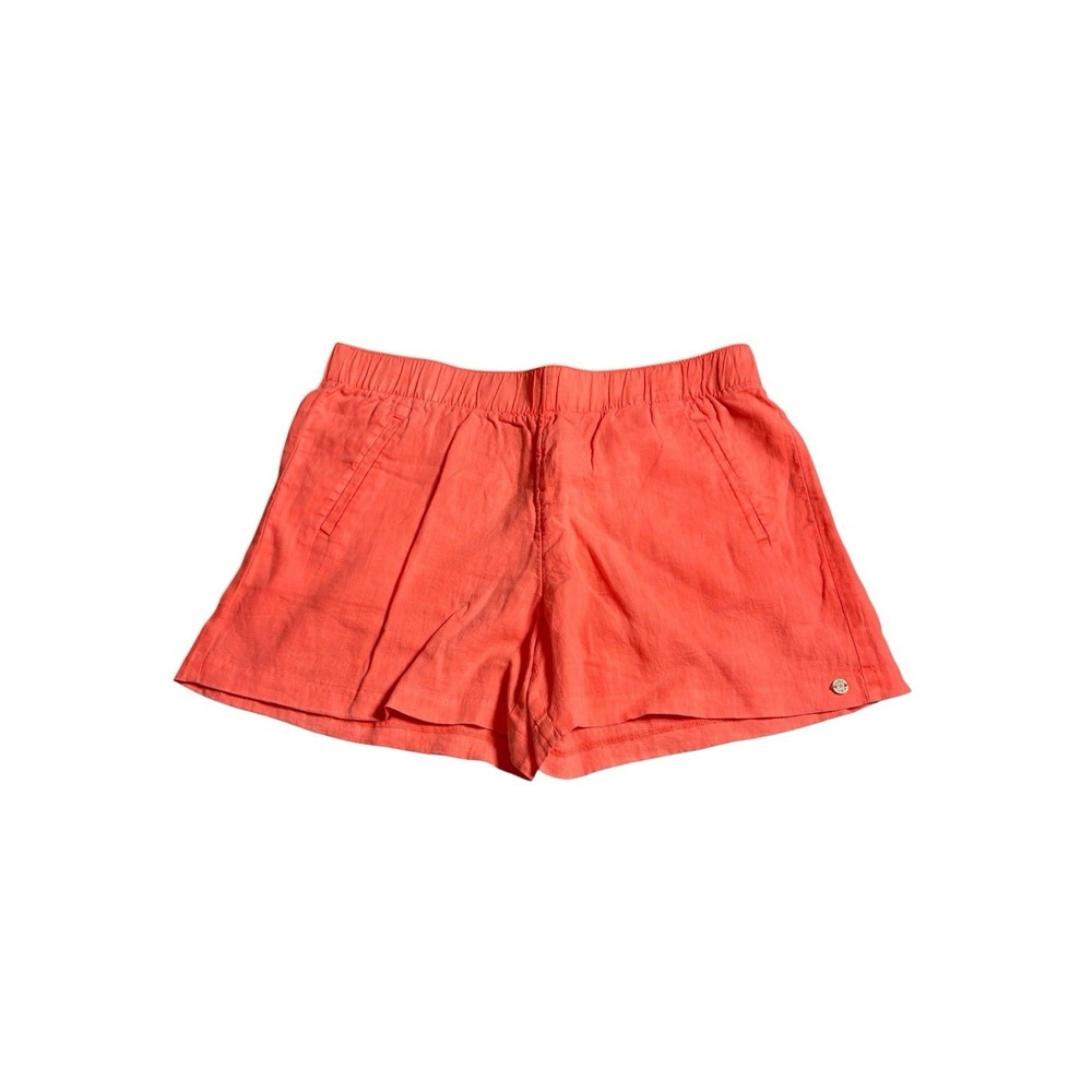 NWT Lilly Pulitzer Shorts Womens Large Linen Orange Lilo Peach Bellini